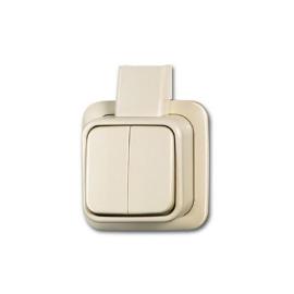 ABB Busch-Jaeger schakelaar opbouw serie met afdekraam creme Standaard Aplus Ral 1013 2CKA001042A1011 product photo