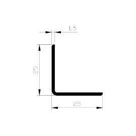 Hoekbeschermer aluminium geanodiseerd 25x25x1.5mm (L=3m) product photo