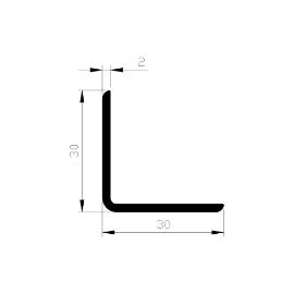 Hoekbeschermer aluminium geanodiseerd 30x30x2.0mm product photo