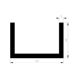 U-profiel aluminium 40x60x40x5.0mm product photo