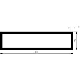 Buis rechthoekig aluminium 80x40x3.0mm product photo