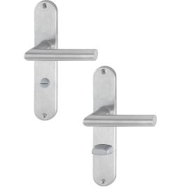 Deurkrukgarnituur RVS Hoppe Amsterdam incl. schilden WC 63x8 product photo