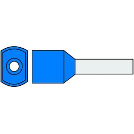 Adereindhuls geisoleerd 0.75qmm blauw penlengte 8mm zak=500 product photo