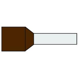 Adereindhuls geisoleerd bruin 10.0qmm penlengte 12mm zak=100 product photo