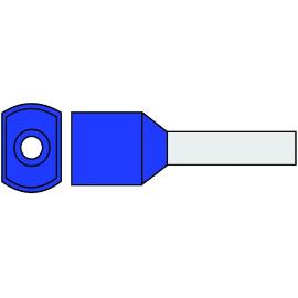 Adereindhuls geisoleerd blauw 2.5qmm penlengte 10mm zak=250 product photo