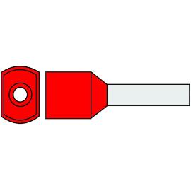 Adereindhuls geisoleerd rood 1.00qmm penlengte 8mm zak=500 G 490TW-N product photo