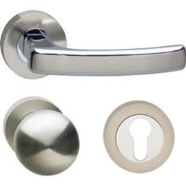 Knop/krukgarn Ls chr/nik mat Blok rond rozet 7mm nok+PC pl. product photo