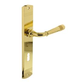 Deurkruk 1705 Emily op langschild SL 72 messing gelakt product photo