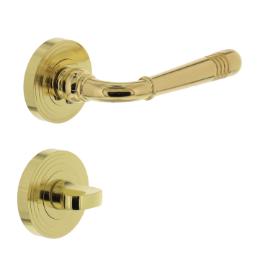 Deurkrukken Emily op rond rozet 7mm nok+WC8mm messing product photo