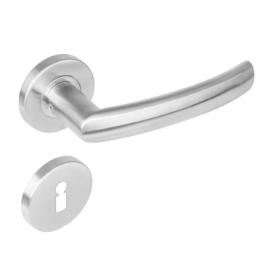 Deurkruk blok op rozet staal met SL plaatjes RVS product photo