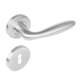 Deurkruk Jupiter op rozet staal met SL plaatjes RVS product photo