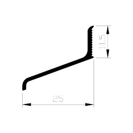 Lekdorpelprofiel aluminium 25mm product photo
