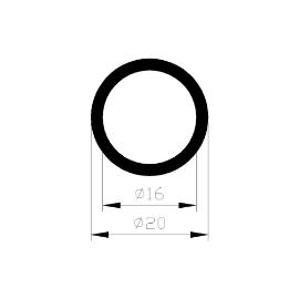 Buis aluminium 20x16mm rond product photo