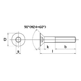 Inbusbout 10.9 blank platkop DIN 7991 M6x45mm product photo