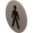 Aanduidingsplaatje RVS symbool man 75mm rond zelfklevend product photo