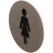 Aanduidingsplaatje RVS symbool vrouw 75mm rond zelfklevend product photo