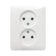 Gira wandcontactdoos inbouw 2 voudig met randaarde creme wit serie Standaard 55 Ral 1013 Los 078801 product photo