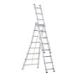 Reformladder 3 delig uitgebogen vierkante sport 2.35-5.70 Kibo 3x8 treden (14.60kg) product photo