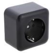 Q-Link wandcontactdoos opbouw 1-voudig met ra antraciet/zwart serie Q-Link product photo
