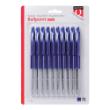 Quantore balpen met drukknopsysteem en kunststof clip medium blauw blister à 10 stuks 610285 product photo