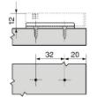 Adapterplaat recht A20/32 v/Blumotion voor deuren product photo https://media.isero.nl/Isero-IseroNL-Site/images/S/230240_1.jpg S