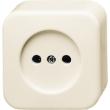 ABB Busch-Jaeger wandcontactdoos opbouw 1 voudig zonder ra creme wit Standaard Aplus Ral 1013 2CKA002141A0192 product photo