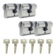 Noxxa Basic cilinderset - SKG** - 4x30/30 gelijksluitend - inclusief 6 sleutels product photo