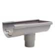Martens einduitloop voor Kraalgoot halfrond pvc grijs 1x lijm 150mm Rechts product photo