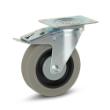 Zwenkwiel grijs rubber geremd met topplaat 180kg 125mm product photo