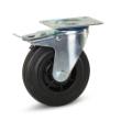 Meso zwenkwiel 125mm zwart rubber met plaat geremd draagvermogen 120kg IS051 product photo