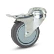 Meso zwenkwiel 75mm grijs rubber + boutgat trolley geremd draagvermogen 70kg IS068 product photo