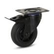 Zwenkwiel rubber met rem zwart 75kg 100mm product photo