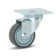 Meso zwenkwiel 50mm grijs rubber met plaat trolley draagvermogen 40kg IS018 product photo