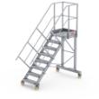 Bordestrap voor in het magazijn of onderhoud aan machine 8 treden 45 graden stahoogte 1.64 tot 3.64m product photo