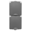 Ion wandcontactdoos opbouw 2 voudig vert.ra grijs/antraciet Spatwaterdicht IP55 Grijs/Antrac. 55.100.170 product photo