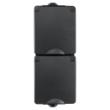 Ion wandcontactdoos opbouw 2 voudig verticaal ra zwart Spatwaterdicht IP55 Zwart 55.200.170 product photo