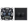 Q-Link dimmer inbouw v/alle dimbare lichtbronnen + afdekplaat zwart 2-200w Led druk wissel dubbel Zwart product photo