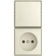 ABB Busch-Jaeger contactdoos combinatie opbouw wissel zonder ra creme Standaard Ap Ral 1013 2TKA00005541 product photo