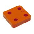 Drukplaat zonder sleuf oranje kunststof 70x70mm 15mm 34715 product photo