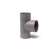 T-Stuk 87.5 graden pvc grijs lijm 2xmof/1x spie verjongd 80x80mm Hwa Komo BRL 2011 product photo