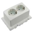 Attema wandcontactdoos m/randaarde v/montage op univ. lasdoos 2 voudig AT1623 product photo