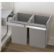 Afvalsysteem Bin.it Duo 2x20ltr. grijs 338X485X385mm product photo