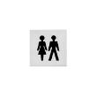 Pictogram RVS zelfklevend vierk. 76x76mm WC dames en heren product photo