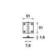 Scharnier ongelagerd gegalvaniseerd 51x51x1.6mm rechthoekig product photo